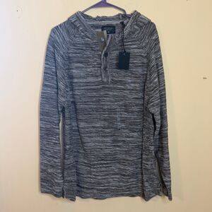 NWT Outpost Makers 100% cotton marled Henley pullover hoodie size XL